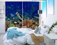 3D Sea Animal Fish G8182 Photo Blockout Curtain Fabric Window Erin 2023
