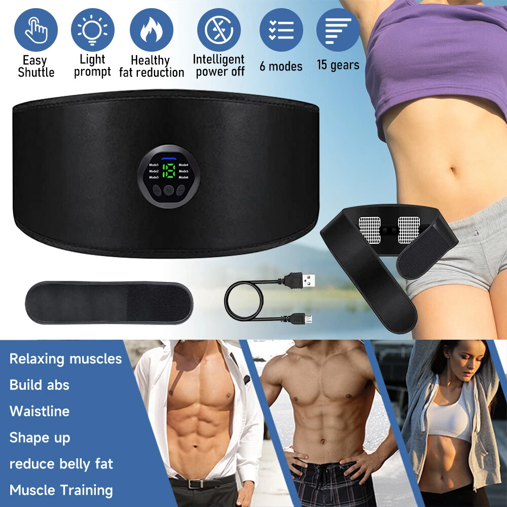 Wireless Ab Belt Abdominal Muscle Toner, EMS Smart Fitness Belt, Portable  Ab Stimulator with 6 Modes 15 Intensity Levels Toning Belt, Fitness Workout  Equipment for Men Women 