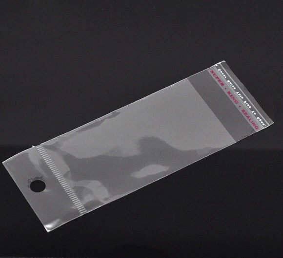 25 plastic bags adhesive flap 50x90 mm + suspension - polypropylene 40micr. - Image 1 of 1