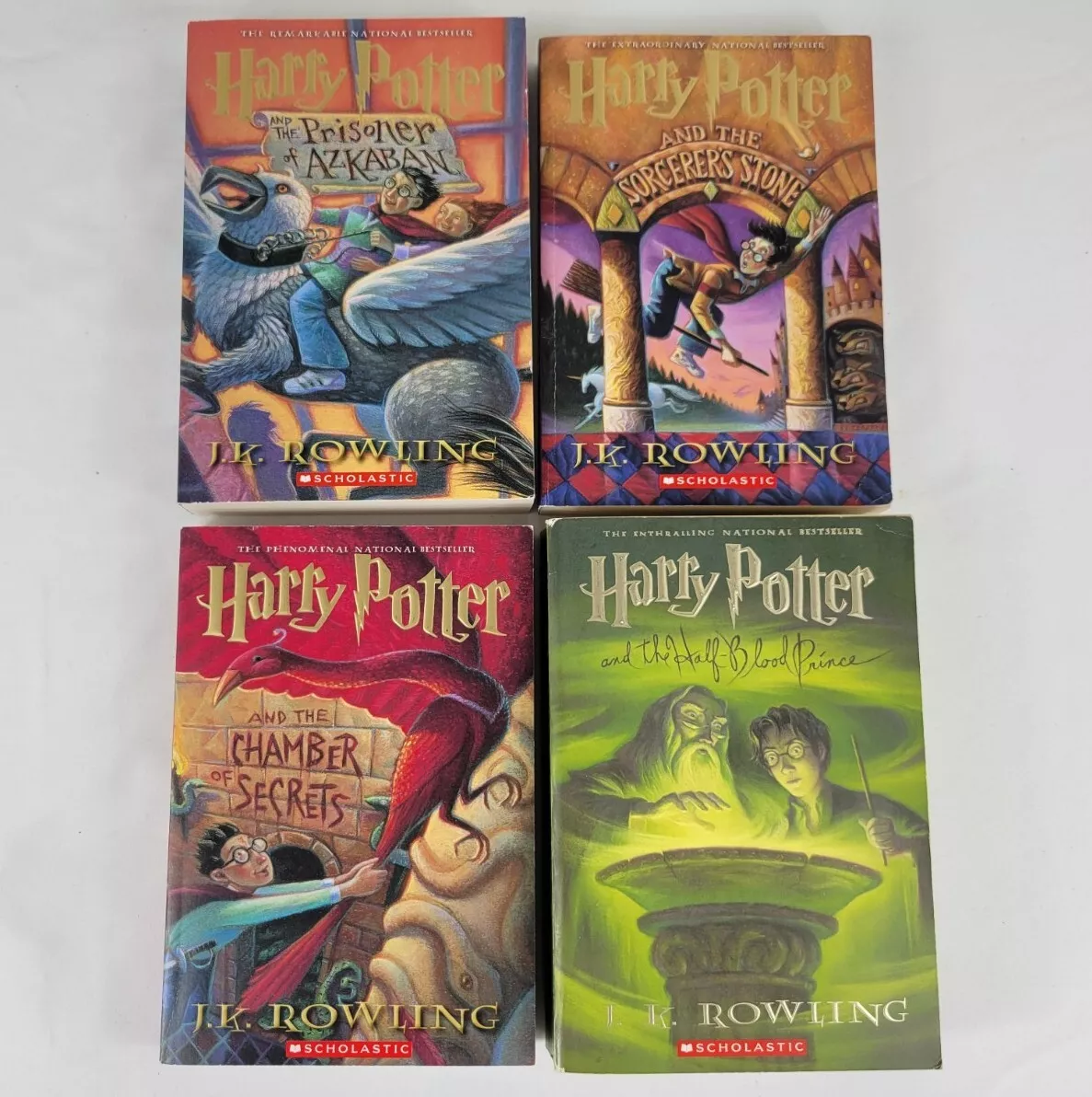 Harry Potter Books Scholastic J.K. Rowling Lot of 4 Books