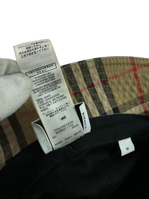 BURBERRY Beige Cotton Nova Check Unisex Bucket Hat Made in  display picture 2