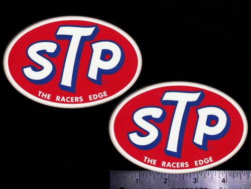 STP Racers Edge - Lot de 2 autocollants/autocollants de course vintage originaux Richard Petty - Photo 1 sur 1