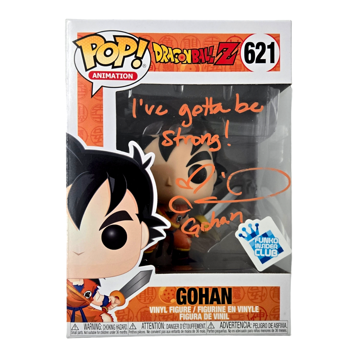 Colleen Clinkenbeard Gohan Signed Funko Pop 621 Dragon Ball Z DBZ