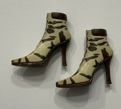 BRATZ DOLL SHOES WILD LIFE SAFARI 2004 YASMIN BEIGE BROWN ANKLE BOOTS HEELS ONLY