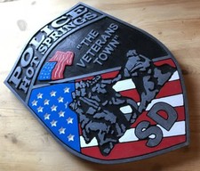 Police Hot Springs 3D routed carved plaque wood patch Sign Custom