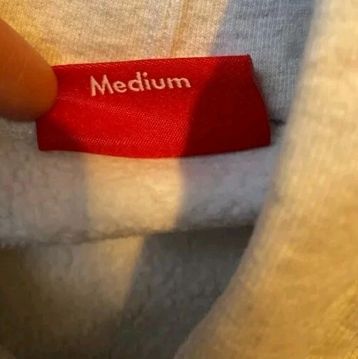 Felpa con cappuccio SS22 Supreme Team in ciniglia taglia M media grigio cenere