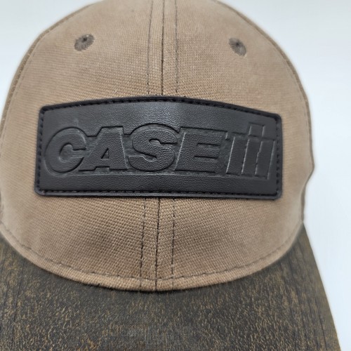 Case IH Leather/Canvas Brown Strap-Back Adjustable Hat Cap Workwear Farm - Picture 2 of 14