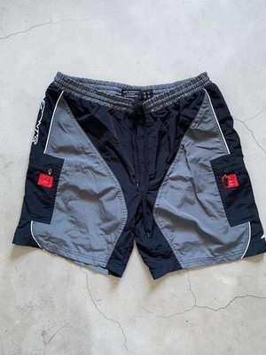 Azonic Men Shorts L Loose Fit Black Grey Nylon Vintage Motocross MTB Cargo Y2K
