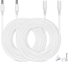 DC Power Extension Cable 33ft 2Pack 2.1mmx5.5mm DC Plug Power Supply Adapter ...