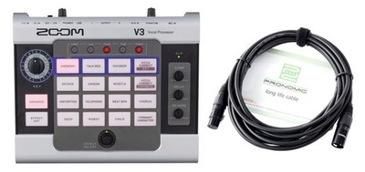 Zoom V3 Multi-Effects Vocal Processor Set 16 Gesangseffekte USB Interface Kabel