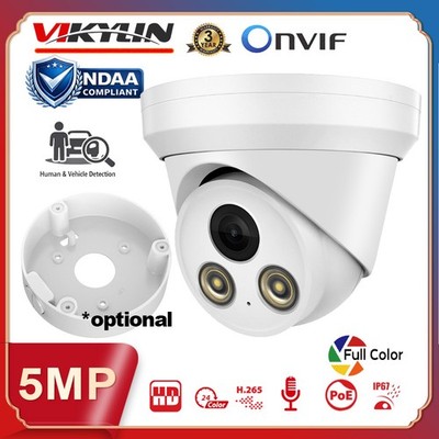 Vikylin 5MP POE IP Camera Full Color Turret Audio Outdoor Indoor Onvif Wired Lot