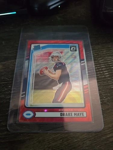 2024 Panini Donruss  Rated Rookie Drake Maye #379 Optic Preview Red Wave Prizm