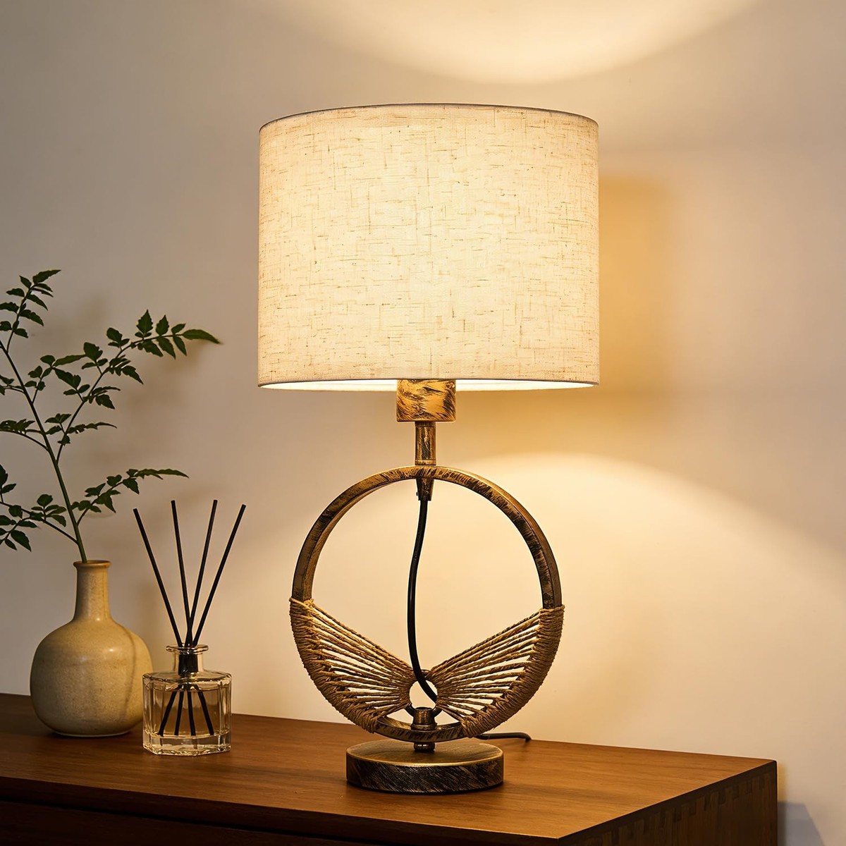 Retro Farmhouse Black Table Lamps for Living Room,Desk Lamps for