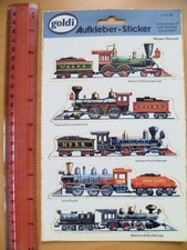 VINTAGE SHEET OF AMERICAN RAILROAD STOCK STICKERS BY GOLDI