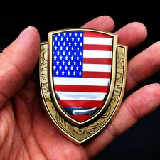 2X 3D Metal USA American Flag Car Trunk Window Side Emblem Badge Decals Sticker