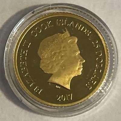 JAROMIR JAGR 2017 COOK ISLAND GRANDEUR UD 1/4OZ 24K GOLD COIN