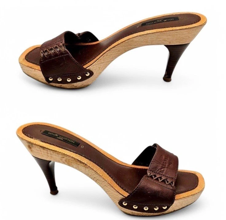 Mules de couro Louis Vuitton tamanho 36,5 - Imagem 2 de 4