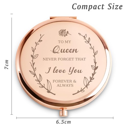 Gifts for , Personalized Gifts for Wife Mom, Custom Engraved Compact Mirror f... - Afbeelding 2 van 5