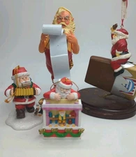Set of 4 Vintage Santa Claus Ornaments Good Humor Hallmark Santa's Best Westmar