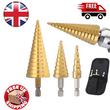 Step Drill Bit Set HSS Titanium Coated Cone Metal Hole Cutter Hex Shank