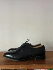 Vintage Men’s Johnston & Murphy Black Oxford Dress Shoes Cap Toe Size 10.5 C