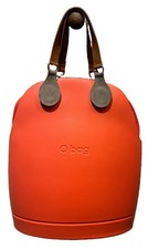 O bag Made in Italy secchiello cestino tote bag borsa a tracolla arancione con cerniera