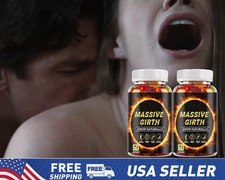 #1 BEST-MALE ENLARGER THICKER LONGER BIGGER 4" GROWTH ENLARGEMENT 60-300 GUMMIES