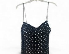 Woman’s Black Rhinestones Evening Dress spaghetti straps New Year Size 7/8