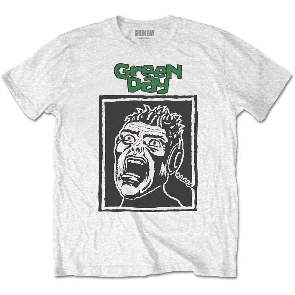 Band Monkey Green Day Unisex T-Shirt Scream L White