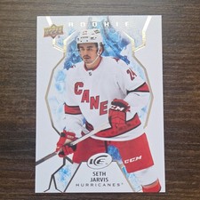 Upper Deck 2021-22 Ice Seth Jarvis #150 Rookie Carolina Hurricanes NHL Card. rookie card picture