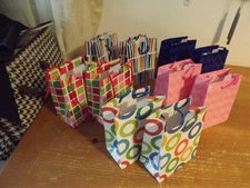 LOT OF 10 NEW HALLMARK GIFT BAGS 6.25"tall X 5"