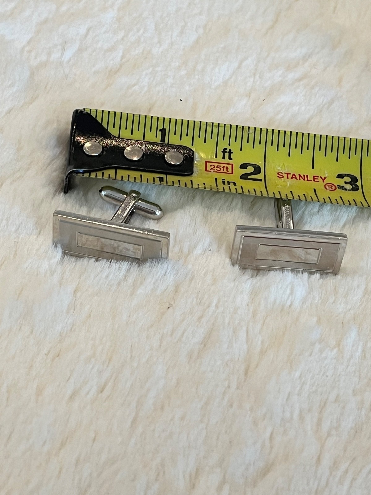 Vintage LaMode Sterling Silver Rectangular Cuffli… - image 3