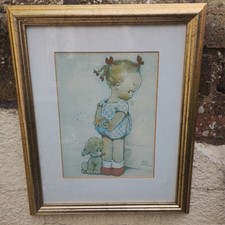 Mabel Lucie Attwell Print ' Thank Heavens For Fido '  Framed 13'' X 16''