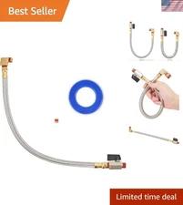 Enhanced Air Compressor Drainage: 15-Inch Braided Steel Tube and Valve Kit