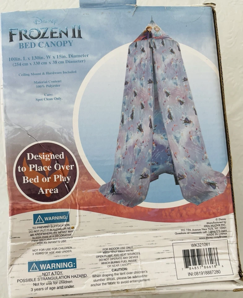 Tienda con dosel Disney Frozen 2 camas Olaf blanca azul 100 x 130 x 15 pulgadas nueva en caja Foto 4 de 4