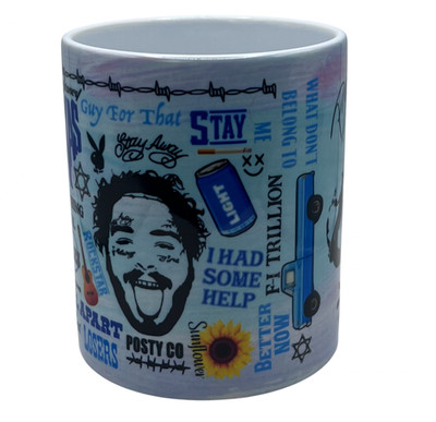 Personalised Post Malone Music Song Inspired 11oz Mug Cup Art Sketch Country