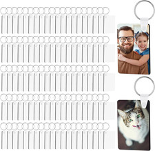 300 Pcs Sublimation Keychain Blanks Bulk, MDF, Rectangle Heat Transfer, Sublim