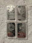 Lot of 4 / Scottsdale & Sunshine Mint $ One Troy Ounce .999 Fine Ag Silver Bars