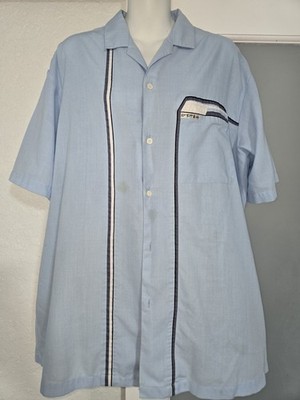 Poupe'e & Toto Bowling Shirt In Blue Cotton Blend With Contrasting Piping.. HAS