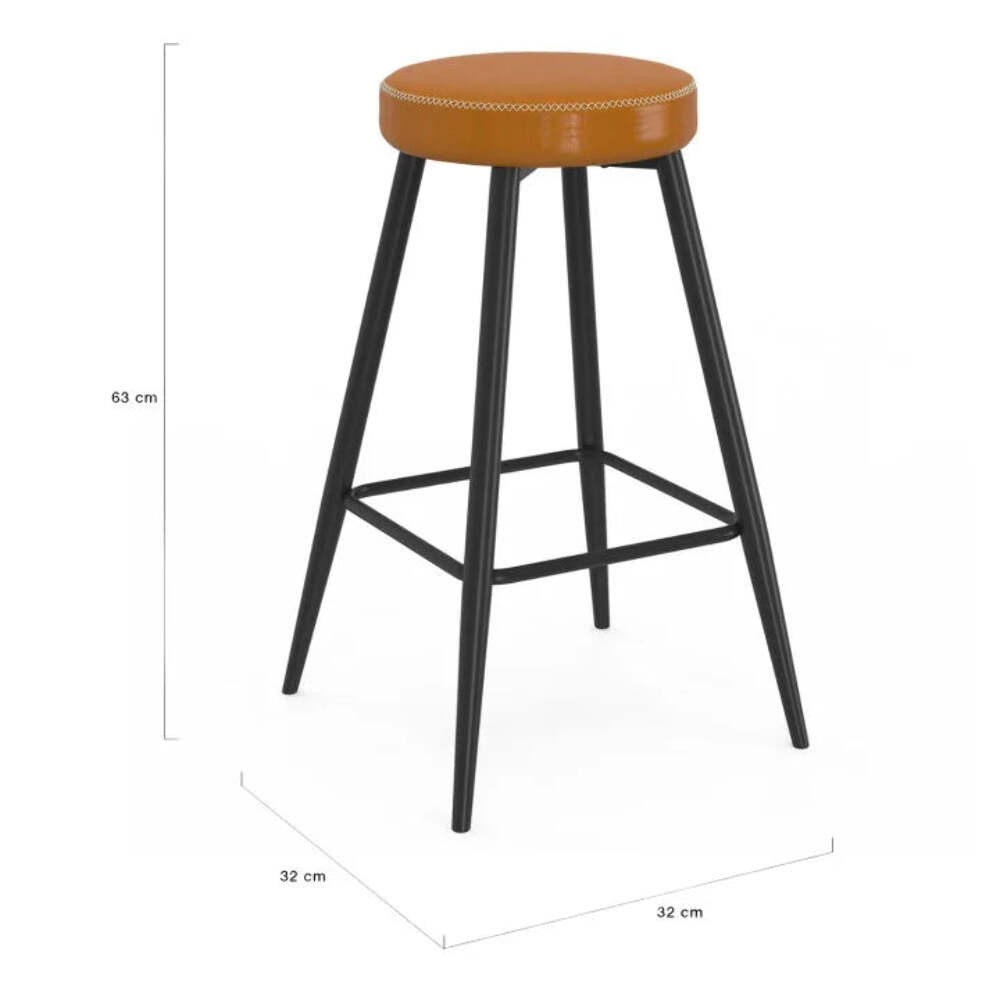 Tabourets de bar marron effet cuir lot de 2 réglables pour cuisine