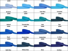 5yds ~~ 25mm Blue Navy Royal Turquoise Solid Grosgrain Ribbon 16 Colours U Pick