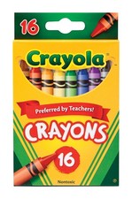 Crayola 52-3016 Assorted Color Nontoxic Non-Washable Crayons Pack of 6 