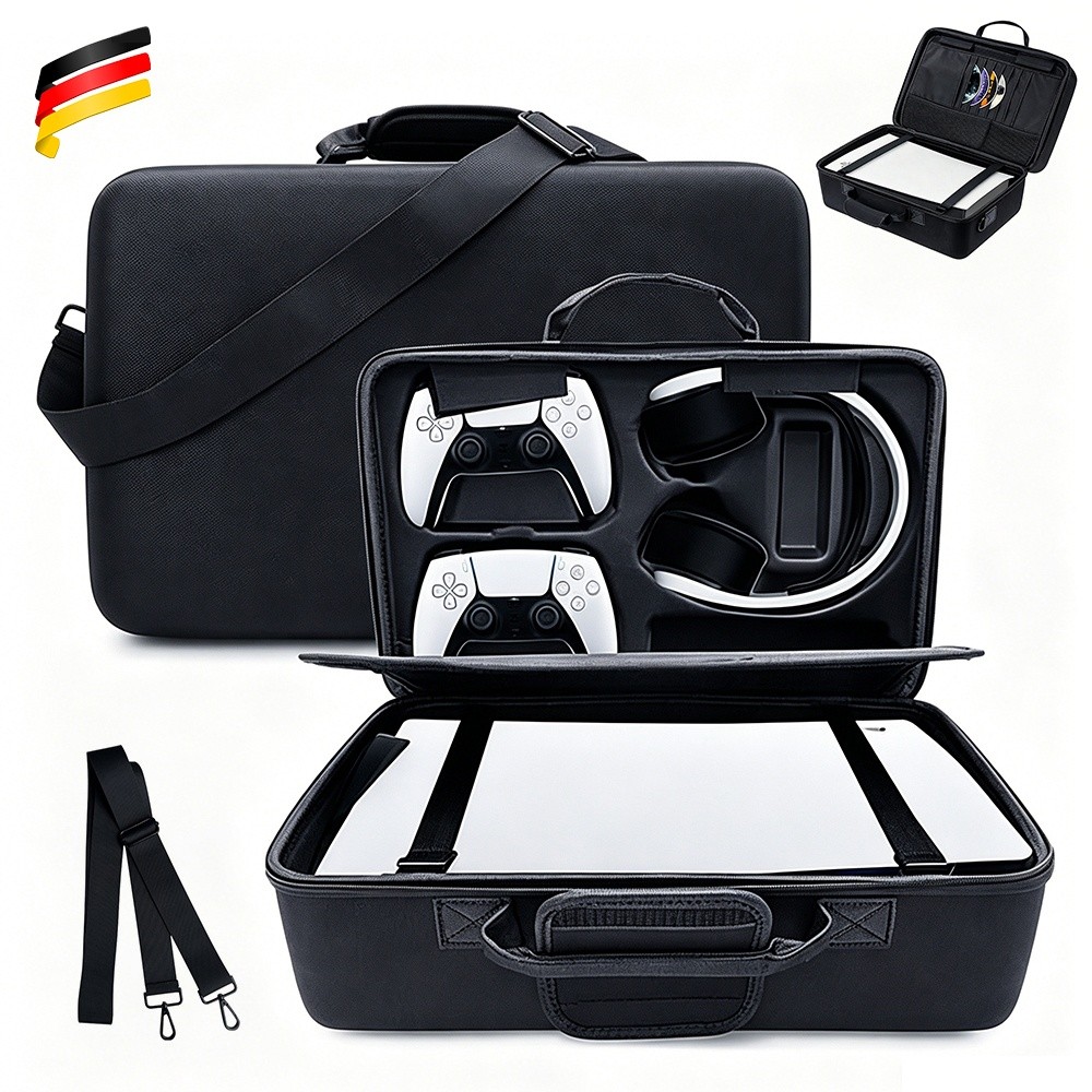 Custodia da viaggio rinforzata PS5 per console PlayStation 5 e accessori nera foto 2
