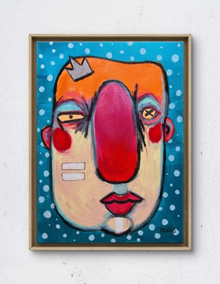 #ad Metallic Blue Original Mixed Media Painting 12x16 Truth Teller Series $183.75