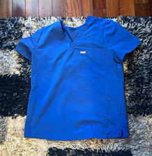 FIGS Blue Solid Medical Scrub Set Top  Pants. M top, L pants