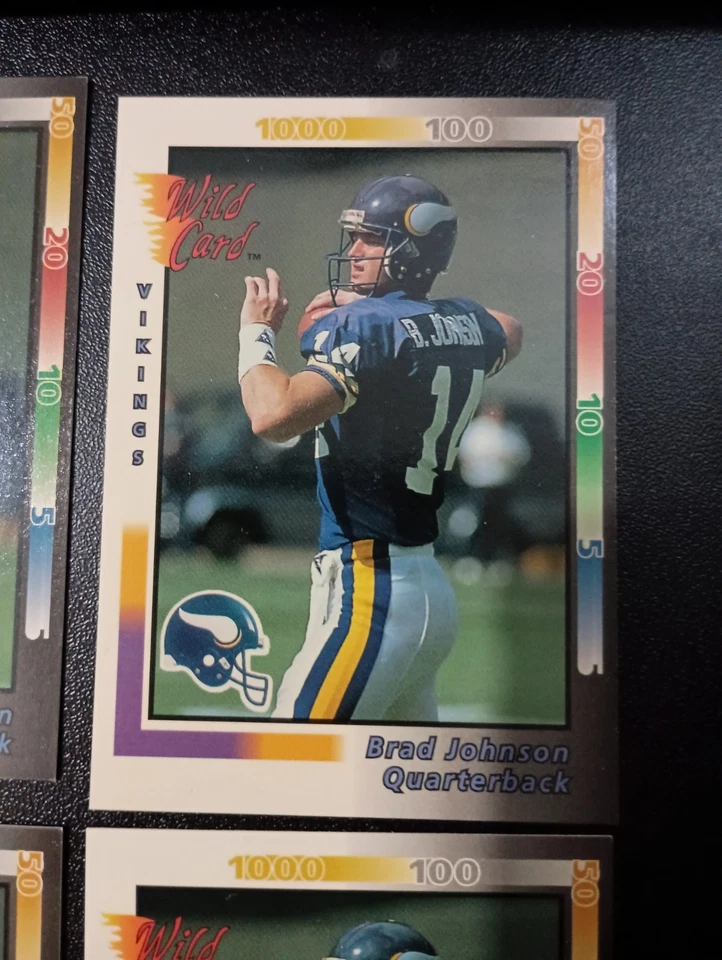 1992 Brad Johnson Wild Card #427 Rookie Minnesota Vikings Lot Of 6 Free Shipping - Image 4 of 4
