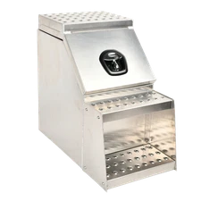 15x28x25 Inch Side Mount Semi Truck Tool Box with Saddle Step&Lock+Key Aluminum