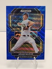 2022 Prizm Draft Picks Baseball Base Blue Wave Prizm #PDP53 Adam Mazur