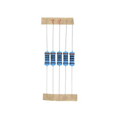 100pcs 1 Watts 1W 3K Ohm 1% Metal Film Resistor