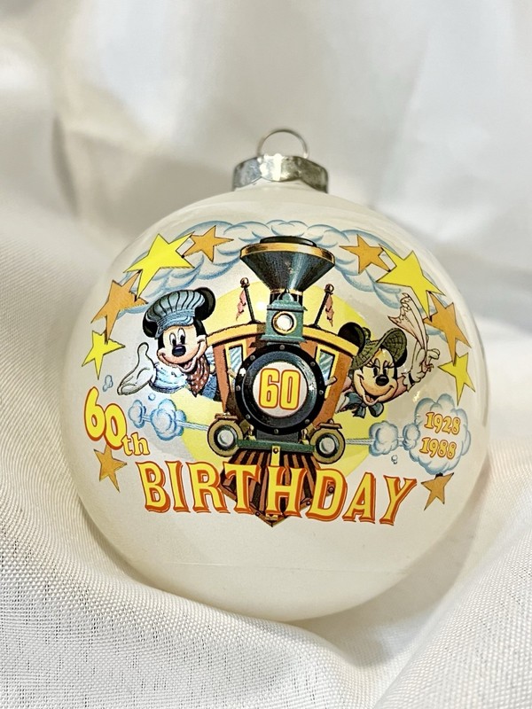 Schmid 1988 Walt Disney Mickey and Minnie Mouse 60th Birthday Christmas Ornament